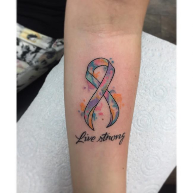 Cancer Ribbon Tattoo 46