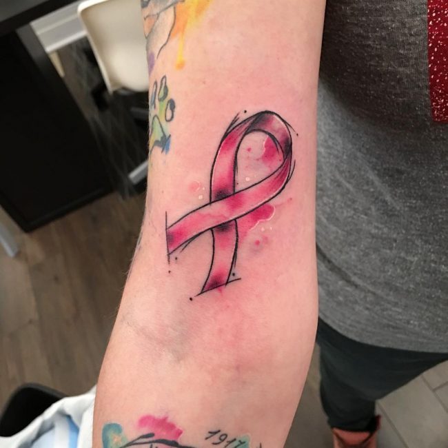 Cancer Ribbon Tattoo 54