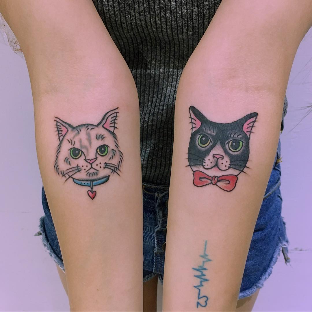 Парные Тату Кошки