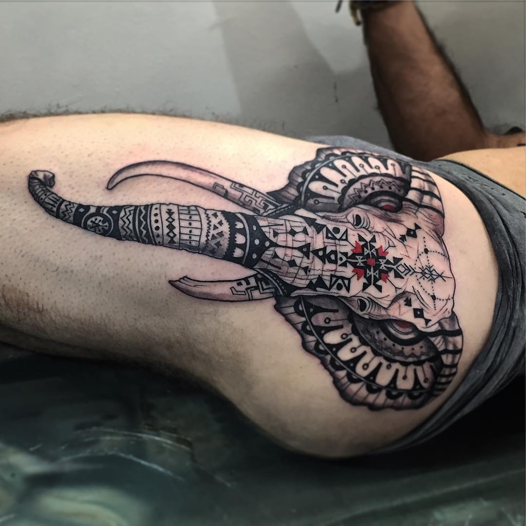 Anuel elephant tattoo