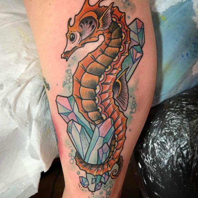 90+ Cuddly Seahorse Tattoo Designs Tiny Creature with