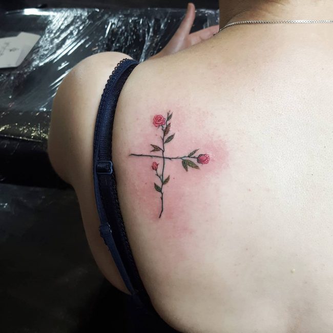 Small Cross Tattoo 34