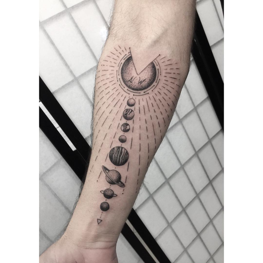 65+ Facinating Solar System Tattoo Designs - Their Origin And Symbolism