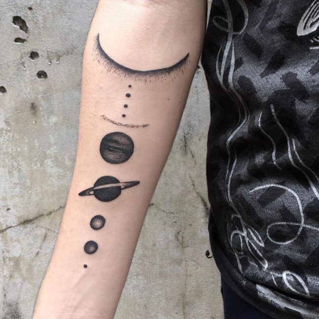 65+ Facinating Solar System Tattoo Designs - Their Origin And Symbolism