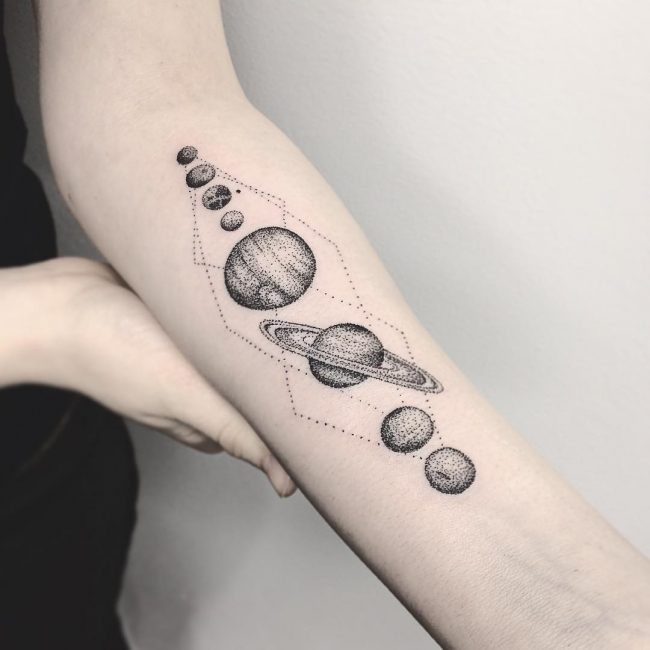 65+ Facinating Solar System Tattoo Designs - Their Origin And Symbolism