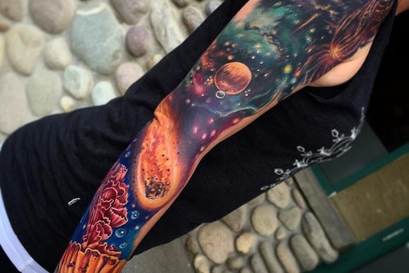 95+ Fascinating Space Tattoo Ideas- The Mysterious Nature of the Cosmos in Body Art